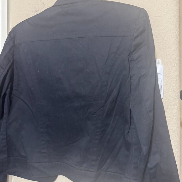 MOTIVI Made in Italy Black Military Jacket cropped snap front womens sz 12 - Picture 8 of 9